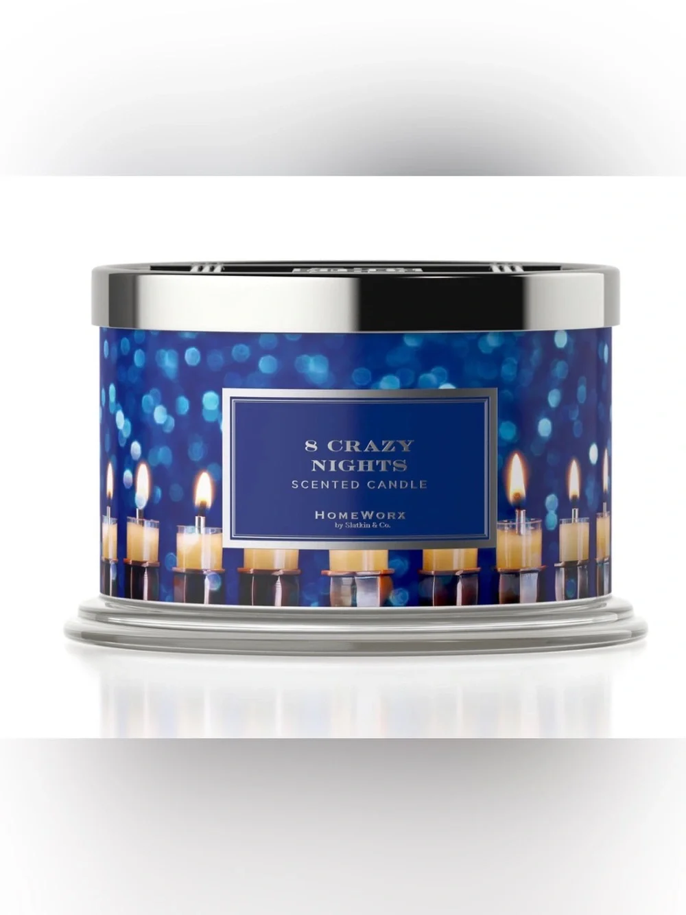 NIB 8 Craxy Nights Hanukka 18-ounce, 4-wick jar candle NIB Slatkin Limited Ed.